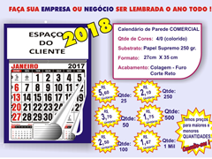 calendario parede tipo Comercial